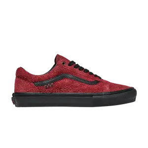 Кроссовки Vans Skate Old Skool Hairy Suede - Burgundy Red, красный