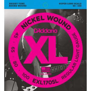 D'Addario EXL170SL Стандартные сверхдлинные басовые струны с легкой никелевой обмоткой