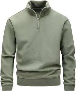 Мужской флисовый полузастегивающийся свитшот с воротником стойкой