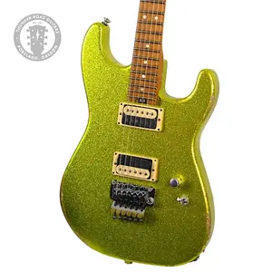 Новая гитара Jackson Custom Shop Thunder Mod San Dimas Nitro Relic, цвет Chartreuse Sparkle, №XN17915