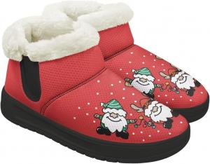 Женские зимние снежные ботинки, теплые ортопедические туфли, кроссовки на липучке с поддержкой свода, мягкие ботиночки для улицы Chririnla, Cartoon Santa Claus