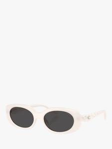 Женские овальные солнцезащитные очки HC8443 Coach, Milky Cloud/Grey