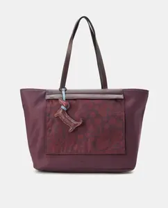 Карманная сумка с принтом на передней стороне, реверсивная Jo & Mr. Joe, бордовый