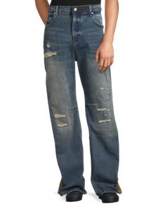 Джинсы с потертостями и принтом змеиной кожи RTA, цвет Black Brown Snake Pants