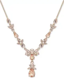 Ожерелье-Лариат с золотистыми кристаллами, 16 дюймов + удлинитель 3 дюйма Givenchy, gold