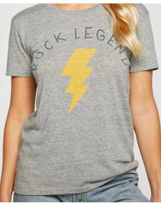 Chaser Футболка с коротким рукавом и графическим принтом «Легенда рока», серая