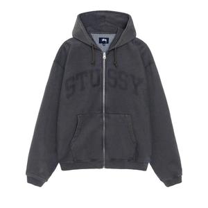 Худи Stussy Faded Graphic Zip Hoodie 'Washed Black', черный