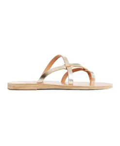 Платиновые кожаные сандалии на резиновой подошве Ancient Greek Sandals, серый