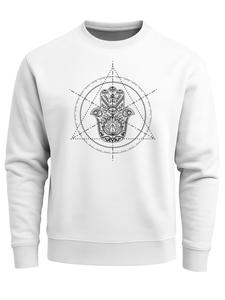 Neverless Свитшот 'Hamsa Hand' в белом цвете