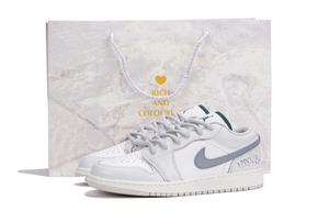 Air 1 Lunar Trail SBOX нескользящие устойчивые к истиранию низкие детские баскетбольные кроссовки Jordan, серый/белый