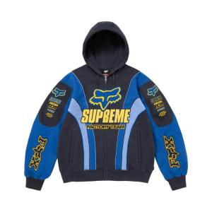 Толстовка Supreme x Fox Racing Zip Up Hooded Sweatshirt 'Navy'
