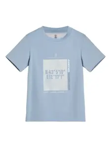 Футболка из джерси Brunello Cucinelli Kids, синий