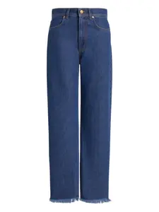 Джинсы с бахромой Alberta Ferretti, синий