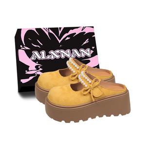 Alxnan Женские противоскользящие тапочки с закрытым носком Yellow Box, цвет Yellow Box