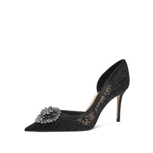 Туфли на тонком каблуке, высокие, 6 см/8 см, женские Zubumei, Black