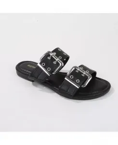 KYLE САНДАЛИИ НА ПЛОСКОЙ ПОДОШВЕ С ДВУМЯ РЕМНЯМИ BERNESS, черный