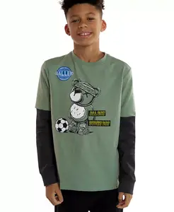 Мальчики 5-20 Harper Twofer футболка с графическим принтом в два слоя Sovereign Code, зеленый