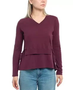 Футболка с асимметричным низом и швами по низу Wilt Clothing, фиолетовый