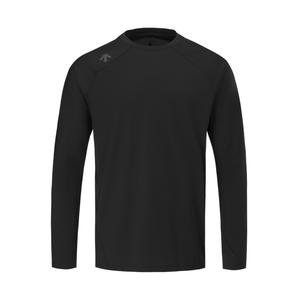 Тренировочная дышащая футболка с длинным рукавом Knitwear для мужчин DESCENTE, bk-черный