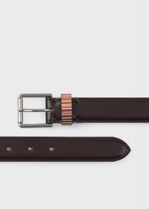 Ремень "Signature Stripe Loop" Paul Smith, цвет Dark Brown