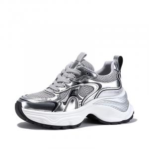 Кроссовки женские толстые низкие Bellalily, серебряный