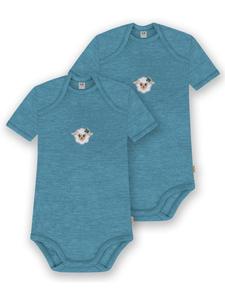 Normani Outdoor Sports Комплект из 2 детских боди с коротким рукавом из мериносовой шерсти, цвет Тауранга, синий