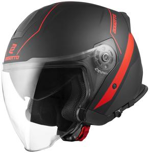 Шлем Bogotto v586 detri jet, Black Matt/Red