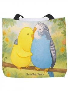 Mr. & Mrs. Panda Сумка с рисунком, посвященным попугайчикам, без надписи, белого цвета