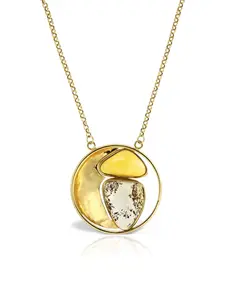 Кулон-круг на цепочке Obsidian, золотистый