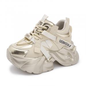 Кроссовки женские толстые низкие Shangjinni, цвет Coffee