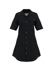 Платье с короткими рукавами и пуговицами Ami Paris, черный