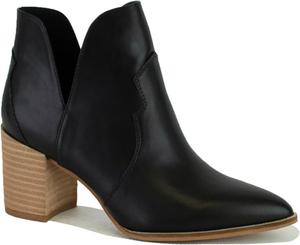 Женские ботильоны с V-образным вырезом, заостренным носком, вестерн, с вырезами, ковбойские, на устойчивом каблуке, ковбойские ботинки Beast Fashion, Black