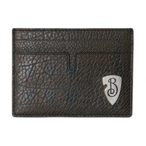 Burberry Кожаный картхолдер мужской шиферный