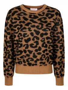 Свитер с анималистичным принтом Sun68, коричневый