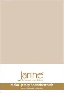 Простыня на резинке Janine JERSEY 5007 100 x 200 песочного цвета Original Janine
