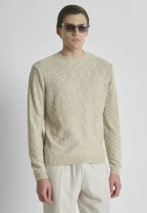 Свитер с круглым воротником, длинными рукавами, стандартным кроем, мягкой 3d-строчкой. Antony Morato, Beige