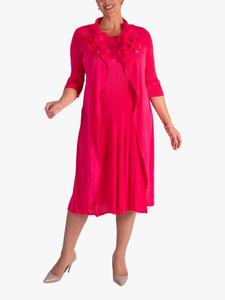 Плиссированное платье-макет жакета chesca, цвет Cherry