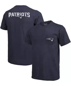Футболка с карманом New England Patriots Tri-Blend - вязаный темно-синий Majestic