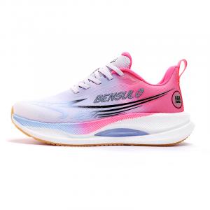 BIANSULONG Кроссовки для бега с низким верхом, амортизирующие, нескользящие, износостойкие, мужские, светло-фиолетово-розовые