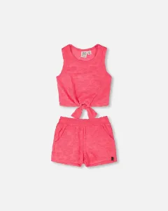 Комплект из майки и шорт из махровой ткани, розовый Deux Par Deux