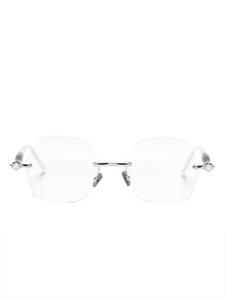 Kuboraum очки в геометричной оправе с логотипом, серый