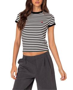 Полосатая футболка Edikted Strawberry Fields, мультиколор