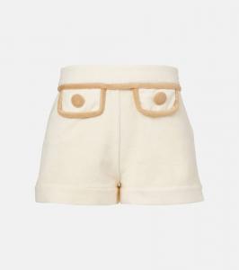 Шорты из смесового хлопка с цветными блоками Adriana Degreas, Off White/Beige