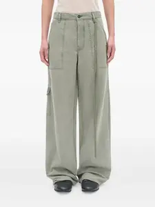 Хлопковые брюки-карго Ann Demeulemeester, зеленый