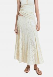 Юбка макси LONG Mango, кремовый