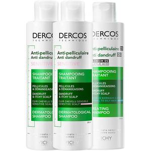 Vichy Шампунь Green Logo Pink Logo для контроля жирности и лечения перхоти, успокаивающий, с мыльным ароматом, 200мл+200мл