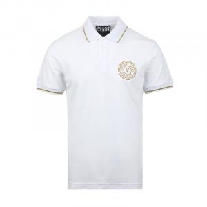 Поло с вышитым логотипом VERSACE JEANS COUTURE, белый