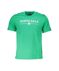 Зеленая хлопковая футболка с принтом и логотипом North Sails, зеленый