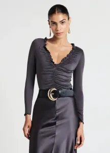 Рубашка с присборенным подолом и длинными рукавами Calliope, Grigio Scuro