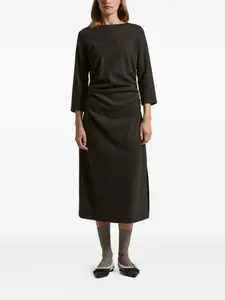 Платье миди с драпировкой Peserico, коричневый